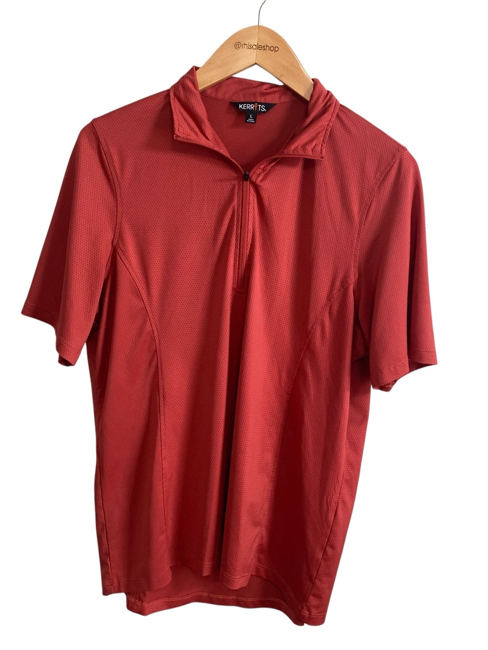 Kerrits Orange Quarter Zip Short Sleeve Riding Top Size Large